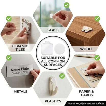 Glue Dots Double Sided 450Pcs, Leaves No Sticky Marks. Round & Square Dots - Image 7