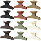 Batiyeer 12 Pcs Butterfly Hair Clips for Styling Sectioning Hair Clips for Women Butterfly Clamps Non Slip Claw Salon Section for Cutting Styling Coloring Thick Thin(Morandi Color)