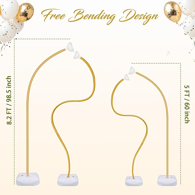 Balloon Arch Kit with Pump 8.2FT/5FT Gold Half Arch Balloon Stand - Image 3