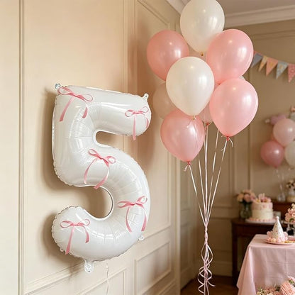 32 Inch White Number Foil Balloon - Image 3