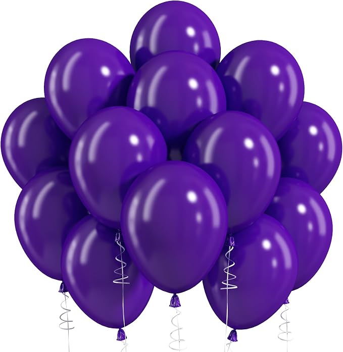 Dark Purple Balloons, 12 Inch Royal Purple Latex Party Balloon | 30 Pack Purple by Jobkoo