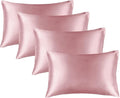 BEDELITE Satin Pillowcase for Hair and Skin, Super Soft Similar to Silk Pillow Cases 4 Pack with Envelope Closure, Cooling Pillowcases for Women Men (20"x36" King Size, Nostalgia)