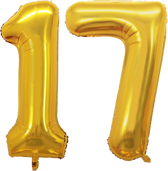 Number 17 Balloons for 17th Birthday Sweet 17 Party Decorations, 42 Inch Jumbo by GOER