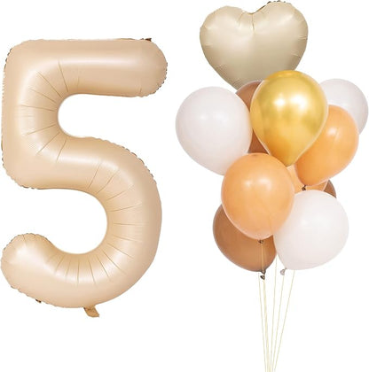 40 In Caramel Number Balloons Helium Foil Mylar latex Balloon Digital 5 | by Exquisitehighqualitypartydecorationstomeetyoureveryneed%EF%BC%81