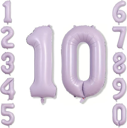 Cream Purple Number 10 Balloon 40 Inch, Foil Digit by Unknown