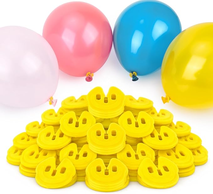 jijAcraft Yellow Ballon Clips 100PCS, Tie-Free Balloon Clips by jijAcraft