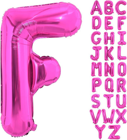 Hot Pink Letter F Balloons, F Letter Balloon 40 Inch Foil F Balloon | Hot Pink by BBPOOL
