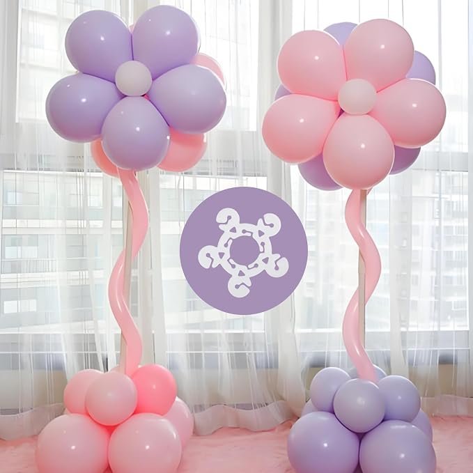 100 Pcs Reusable Balloon Clips, Plastic Balloon Arch Connectors Flower Shape - Image 4