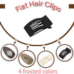 Flat Hair Clips,4PCS French Flat Hair Claw Clips for Women, Large Matte No-Slip Hair Clip, Duckbill Hair Clips for Thick and Thin Hair Strong Styling Hold Accessory