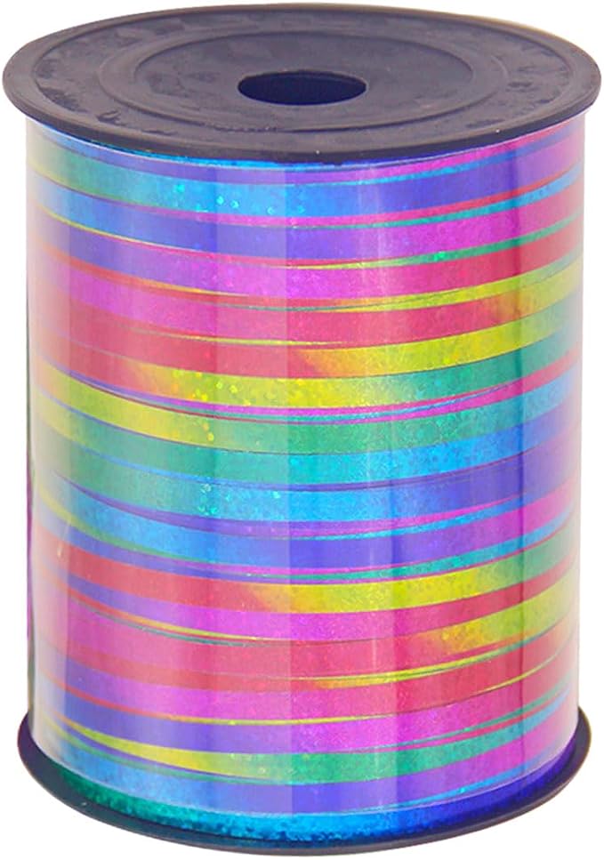 500 Yards Rainbow Glitter Curling Ribbon-Balloon String, Shiny Metallic Ribbon by Xiksxitn