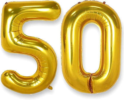 AULE 40 Inch Gold 50 Balloon Number Foil 0-9 Birthday Big Numbers | Birthday by AULE