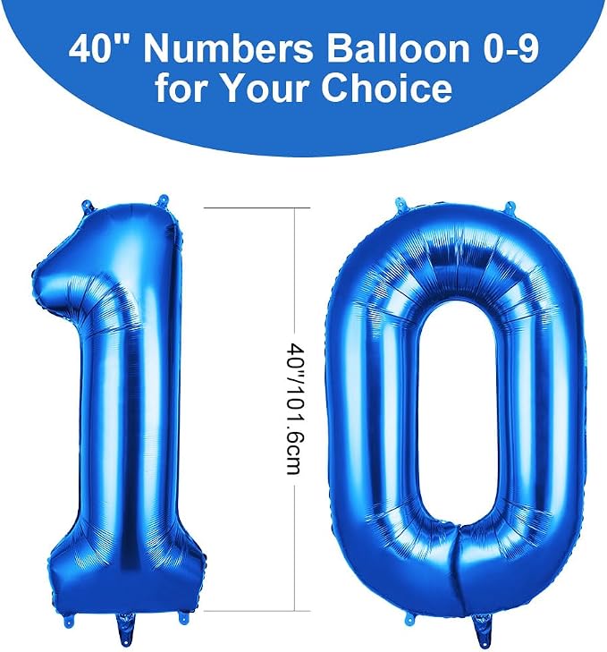 OFFCUP 40 Inch Blue Number 10 Balloon - Image 2