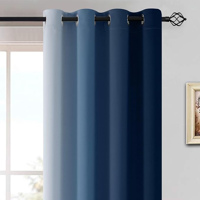 Yakamok Ombre Curtains Blue and Greyish White - Image 3