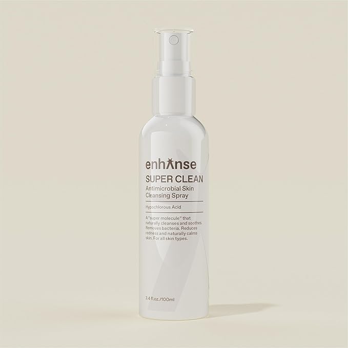 Super Clean, Hypochlorous Acid Spray, Helps Heal Acne Prone, Eczema & Itchy Rashes, No Rinse Cleaner, Use Post Workout, Post Shave or Travel, Skin Care for Men, All Skin Types, 100 mL
