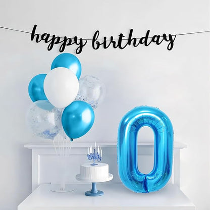 Blue 0 Number Balloon, 40 Inch, Premium Mylar, - Image 5