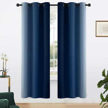 Yakamok Ombre Curtains Blue and Greyish White - Image 2
