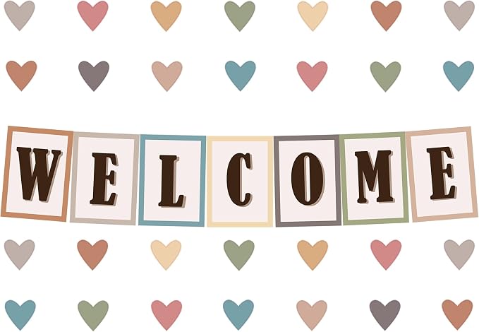 Youngever 67 pcs Confetti Pennants Welcome Bulletin Board by Youngever