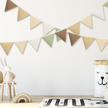 Oudain 2 Pcs Pennant Banner Flags Nursery Garland Triangle Bunting Flags - Image 3