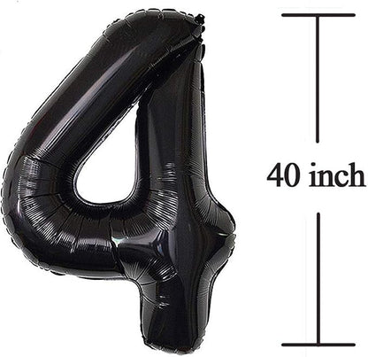 Jonhamwelbor 40 Number Balloons Black Giant Jumbo Big Large 40 Foil Mylar - Image 2
