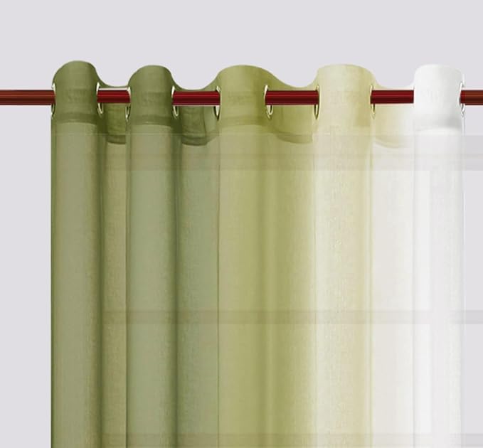 DWCN Ombre Faux Linen Sheer Curtains - Image 4
