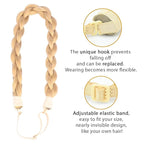 DIGUAN Chubby Narrow Synthetic Hair Braided Headband Classic Chunky Plaited Braids Elastic Stretch Hairpiece Women Girl Beauty accessory, 58g (Honey Blonde)