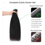 SUYYA Tape in Hair Extensions Human Hair Kinky Straight Tape in Extensions Natural Black 14 Inch Skin Weft 40g/Pack 20PCS Tape INS for Women (#1B Natural Black)