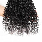 Single Bundle 16 Inch Color 1B Kinky Curly Bundles Double Weft Natural Black Kinky Curly Hair Weave Unprocessed Brazilian Virgin Remy Hair Extensions