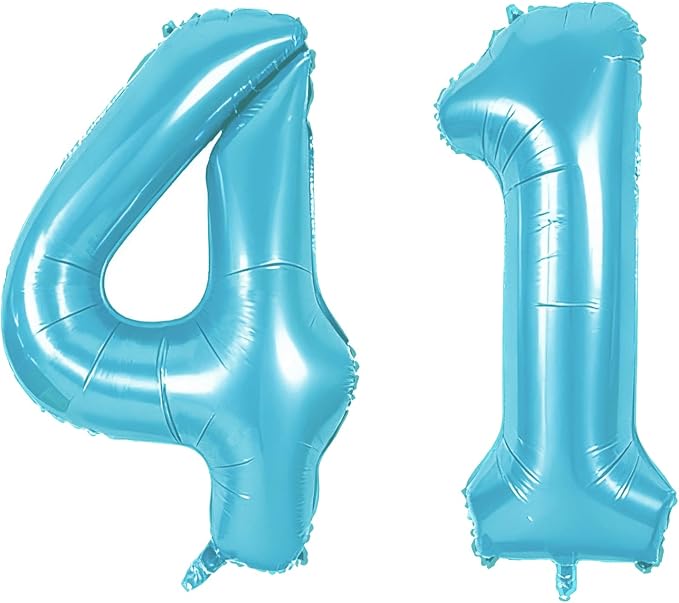 Number 41 Balloons for 41st Birthday Party Decorations, 0-100 Large No.41 by Joycard