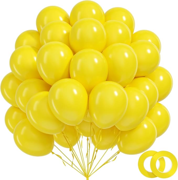 100pcs 12inch Yellow Balloons by BAUANOOY