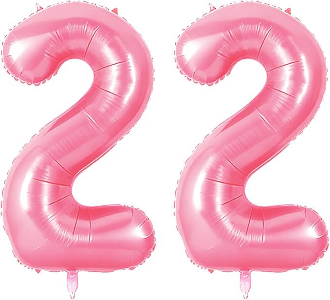 Number 22 Balloons for 22nd Birthday Party Decorations, 0-100 Large No.22 by Joycard