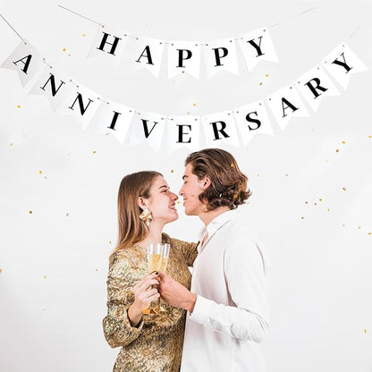 White Happy Anniversary Banner, and Baby Showers - Image 4