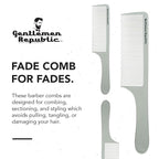 Gentlemen Republic Fade Comb for Men's Hairstyles - Soft Round Tips, Precision Teeth with Sturdy Body for Fades, Blending, and Cuts