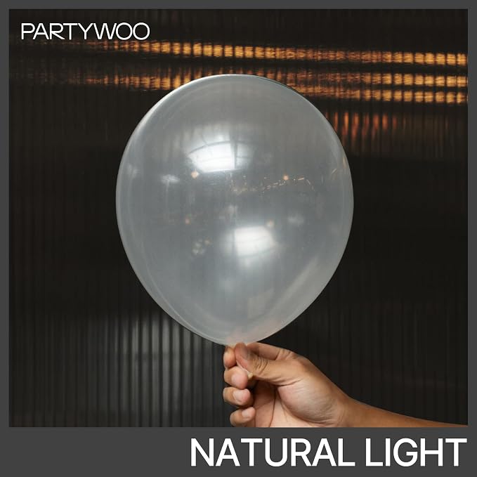 PartyWoo Clear Balloons 101pcs Transparent Latex Helium Balloons 12 Inch | - Image 3