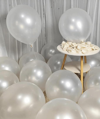 90 Pack White Pearl Balloons 18 inch Pearl White Latex Party Balloon Bulk - Image 6