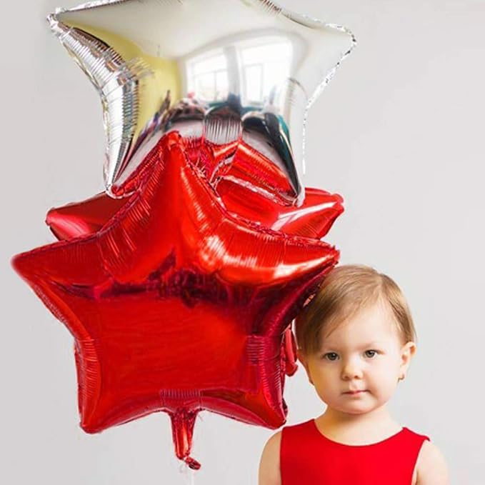 24 Pcs 18" Red Star Balloons Foil Balloons Mylar Balloon - Image 5