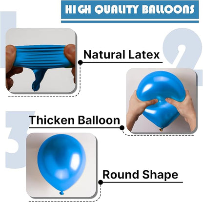 PartyWoo Blue Balloons 100pcs Metallic Blue Chrome Color 5 Inch | Balloons - Image 6
