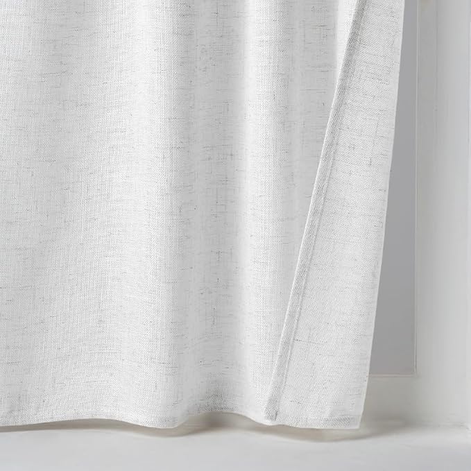 MIULEE Bleached Linen Kitchen Curtains 36 Inch Length 2 Panels Farmhouse | - Image 7