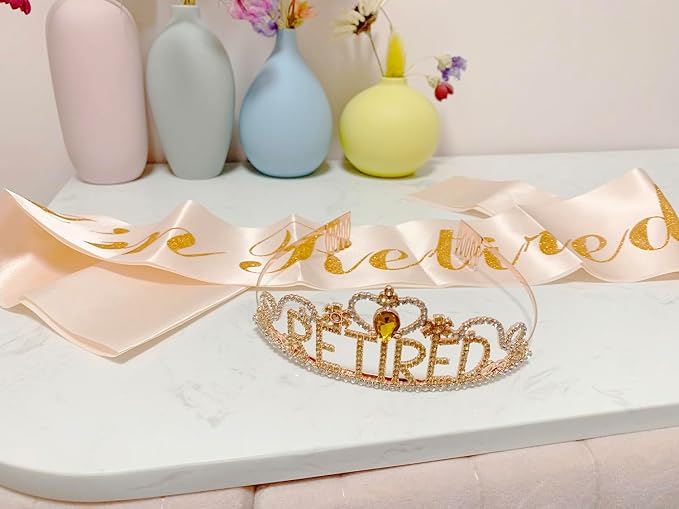 JETKONG Retirement Party Decorations Retired Tiara/Crown, Retired Sash - Image 4