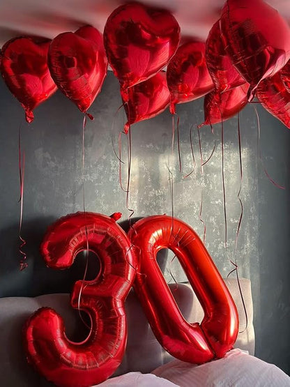 Numbers 27 Balloon 40Inch Red Balloons - Image 2
