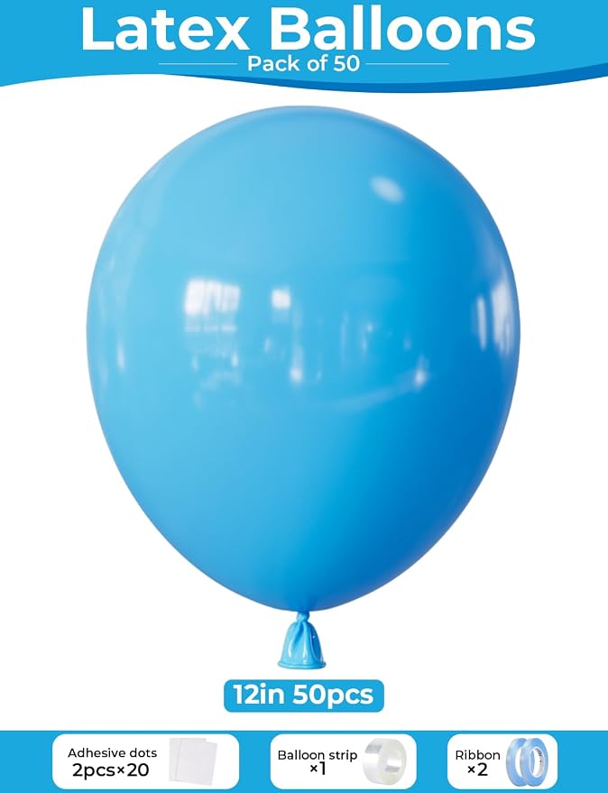 Light Blue Balloons, Pastel Blue Balloons - Image 4
