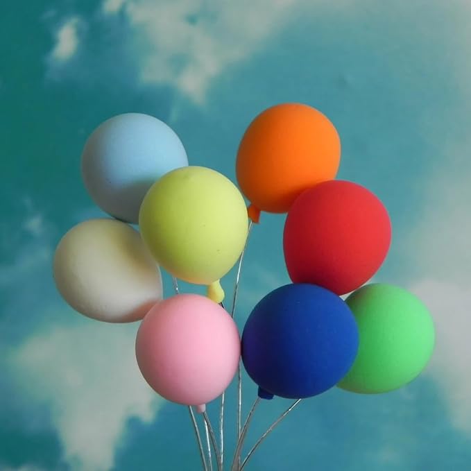 Dollhouse Miniature Balloons, Mini Balloons, 1:12 Scale Rainbow Balloons - Image 6