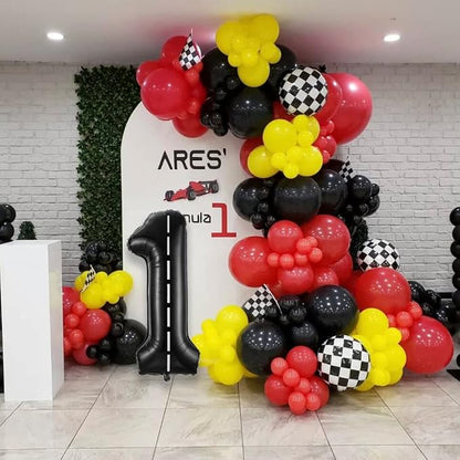 Race Car Number 1 Balloons, 40 Inch Birthday Balloons, Two Fast Balloon Race - Image 3
