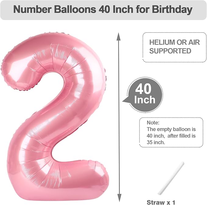 Number Balloons 40 Inch Pearl Pink 1 Balloon - Image 5