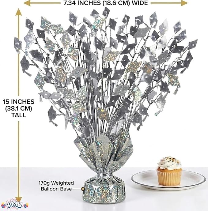 PMU 12 Pcs Silver Graduation Balloon Weights, Graduation Centerpieces - Image 4