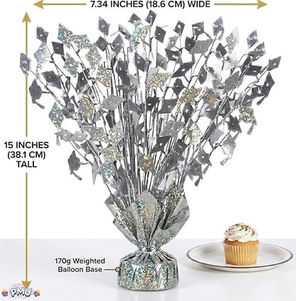 PMU 3 Pcs Silver Graduation Balloon Weights, Graduation Centerpieces - Image 4