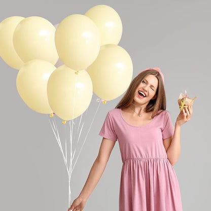 RUBFAC Pastel Yellow Balloons, Light Yellow Balloons Different Sizes 105pcs - Image 4