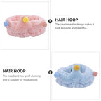 3Pcs Coral Fleece Headbands for Women Facial Makeup Washing Spa Hairbands Adorable Elastic Stretchy Head Wraps for Yoga Running Skincare Random Color
