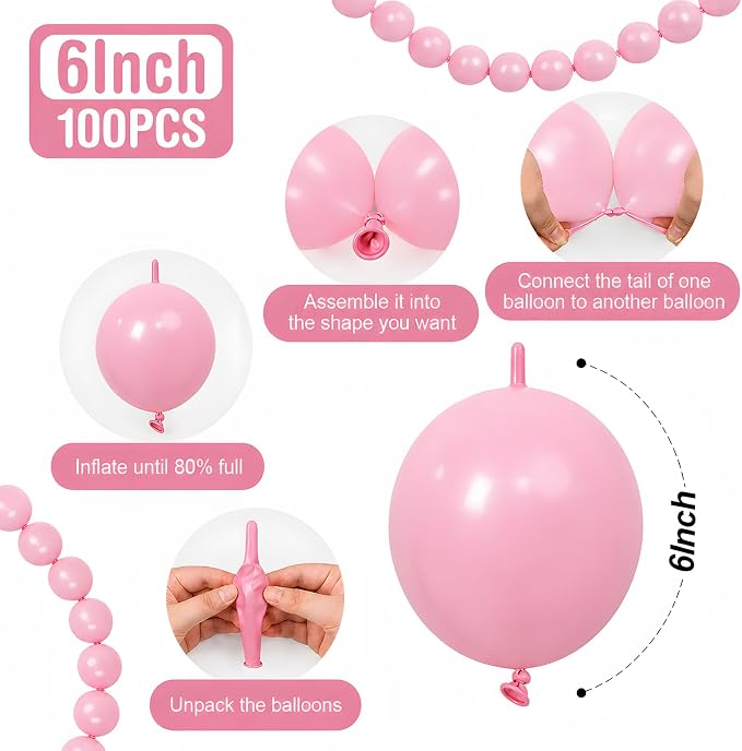 Pink Linking Balloons - Image 2