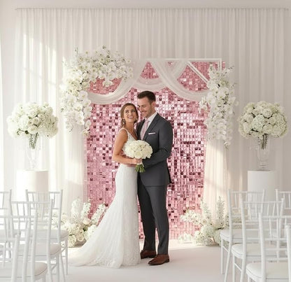 Pink Shimmer Wall Backdrop, 24 Panels, 6x4 Ft Photo Backdrop | wedding backdrop - Image 4