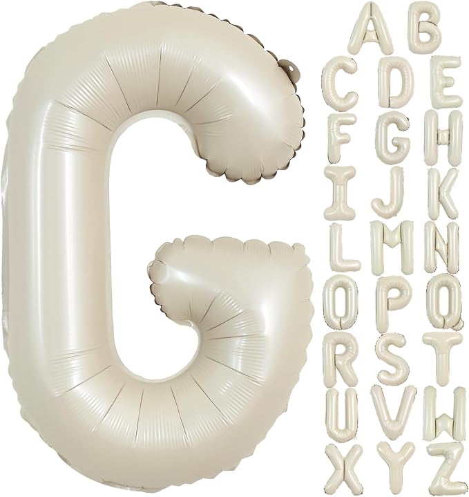 TONIFUL 40 Inch Large Cream White Letter G Balloons Giant Alphabet Letter by TONIFUL